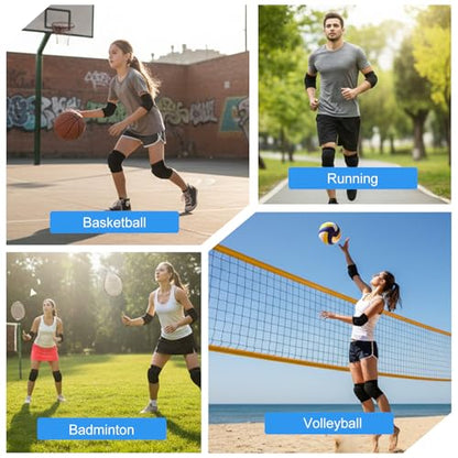 4 Pcs Volleyball Knee Pads and Volleyball Elbow Pads Set, Arm and Knee Pad Protection Set for Sports(Medium)
