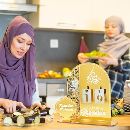 ANOTION Ramadan Advent Calendar 2026 - Ramadan Countdown Calendar, Ramadan Decorations for Home, Ramadan Table Decor, Islamic Decorations, Ramadan Gifts & Eid Mubarak Decorations