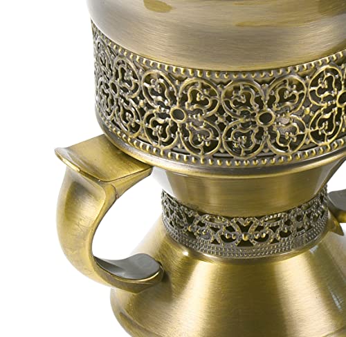 Frankincense Resin Incense Burner, Incense Censer, Bakhoor Burner, Charcoal Incense Burner, Incense Burner with Handle Tongs for Yoga, Spa Aromatherapy - color: Bronze
