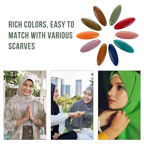 32 Pcs Scarf Safety Pins,Colorful Hijab Pins,Plastic Hijab Clip Bulk,Fashion Brooches and Pins for Women(21 Colors)