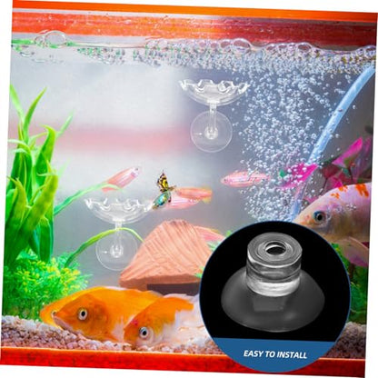 VICASKY 50pcs Aquarium Feeder Cup Suckers for Fish Tank Feeding Easy to Install Fixed Aquarium Feeder Accessories - size: 2.60X2.60X1.50CM
