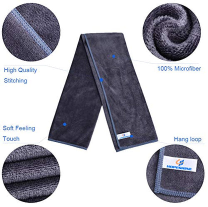 HOPESHINE Gyms Towels for Men & Women Microfiber Exercise Fitness Home Absorbent Sweat Yoga Towels Sports Towels Soft Fast Drying 16inch x32inch 3-Pack - color: 3-pack Grey+dark Blue+navy Blue