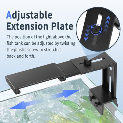 hygger Aquarium Light Clip Holder (for HG-978) (1), Aquarium Fish Tank Light Riser/Holder/Bracket/Stand/Mount