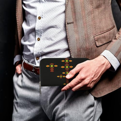 Ethiopian Cross PU Leather Long Wallet for Women Men, Zipper Clutch Wallet RFID Card Holder Organizer - color: Ethiopian Cross4