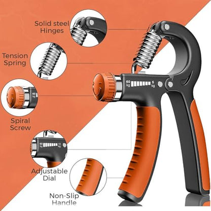 Hand Grip Strengthener 2 Pack Adjustable Resistance 5-60kg (10-130lb) Forearm Wrist Finger Exerciser Grip Strength Trainer Squeezer for Workout - color: Black