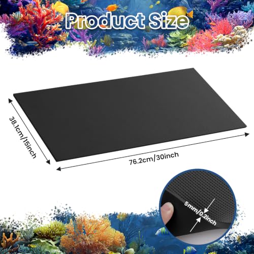 15 x 30 Inch Fish Tank Pad, Aquarium Leveling Mat, Black | Water-Resistant Surface, Easy to Cut, Helps Cushion the Tank Base, Suitable for Aquariums and Terrariums - color: Black, size: 15 x 30in