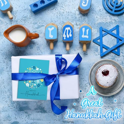 AmazingSpark 4 Set Hanukkah Gift Card Booklet Cardboard Mini Chanukah Money Holder Book for Cash David of Star Surprise Money Card Sleeve Book Hanukkah Party Gift for Birthday Holiday Appreciation - style: Hanukkah