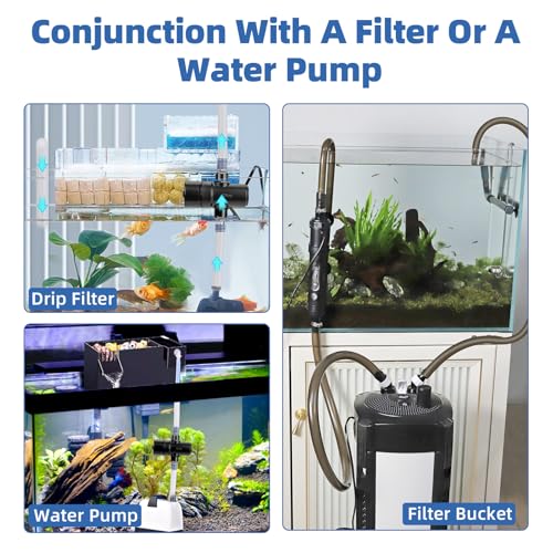 hygger Aquarium U-V Light, 5W U-V-C Lamp with Timer for 10-40 Gallon Tanks | Compact U-V light with Timer, 360° ABS Protective Shield, Freshwater or Saltwater Aquariums, Clear Water Support - size: 1.85 * 4.75 inches