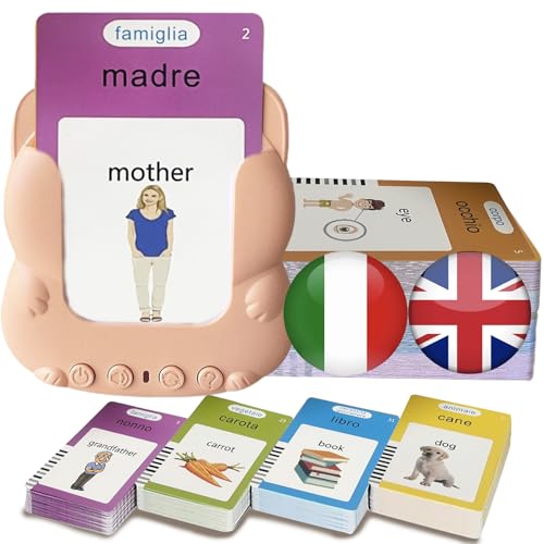 Bilingual Talking Flash Cards for Kids - Test Mode, Italian - color: Italian Orange