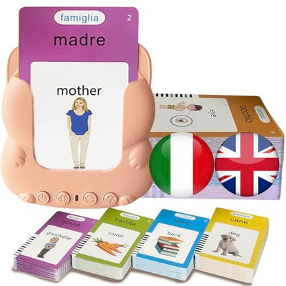 Bilingual Talking Flash Cards for Kids - Test Mode, Italian - color: Italian Orange