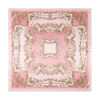 Silk-Feel 35x35 Satin Hair Scarf | Multi-Way Head Wrap for Sleep, Style & Hijab | Gift-Ready Fashion Scarf for Women - color: Pink-totem