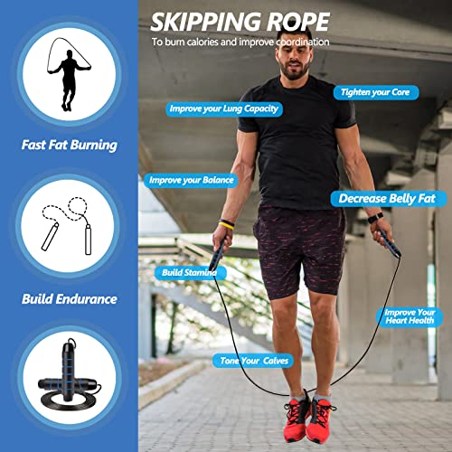 Haootadiy Agility Training Equipment, Football Training Equipment Includes 20FT Agility Ladder,4 Adjustable Agility Hurdles, 12 Football Cones, Parachute, for Training Soccer Basketball Athletes - color: BLUE