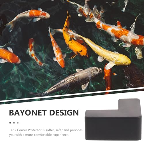 6pcs Black Silicone Corner Protectors Anti-Collision Guard for Fish Tank and Pet Carrier Edges, Medium Size Soft Safety Bumpers for Aquarium and Furniture Edge Protection