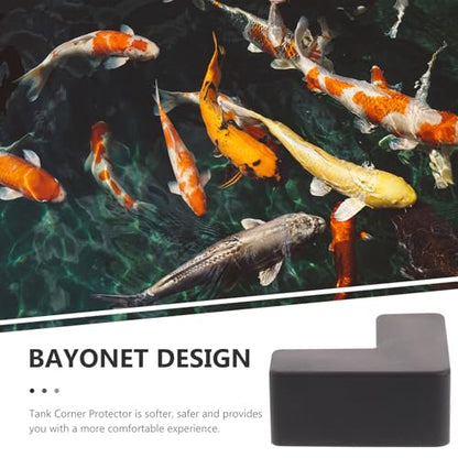 6pcs Black Silicone Corner Protectors Anti-Collision Guard for Fish Tank and Pet Carrier Edges, Medium Size Soft Safety Bumpers for Aquarium and Furniture Edge Protection