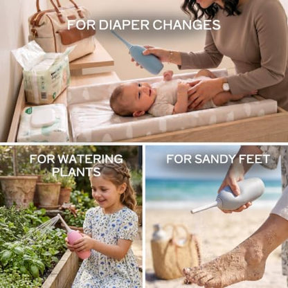 BIDOO The Universal, Portable Bidet (Pebble) with Cap and Travel Bag l Replaces Wet Wipes and Shower Toilet l Peri Bottle for Postpartum l Elder Care l New Moms l Pre and Post-Intimacy - color: Gray