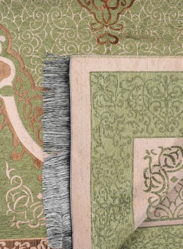 Islamic Prayer Rug Masjid Pattern Thin Mat 1pc Muslim Portable Blanket Ramadan Eid Gift Rug Turkish Prayer Carpet - Matcha Green, Styled - color: 1pc Matcha Greend