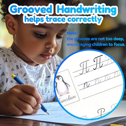 4 Magic Tracing Practice Books – Grooved Handwriting Russian Copybooks for Kids, Reusable Writing Practice Workbooks Without Tears, Disappearing Ink for Toddlers Preschool Learn (Russian) - color: Russian