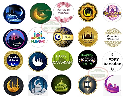 Ramadan Mubarak Stickers 100 Ramadan Kareem Stickers Novelty رمضان مبارك Ramadan Gifts Quran Gifts Quran Ramadan Decoration Islamic Gifts 123 - style: 100 Stickers 1.5"
