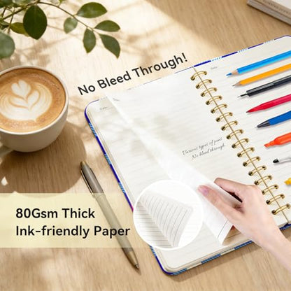 Lined Spiral Journal Notebook, A5 College Ruled Spiral Notebook for Women, Hardcover with Elegant Design for Work and Note-Taking, 5.5 * 8.25 inch, Back & Body Hurts - color: Back