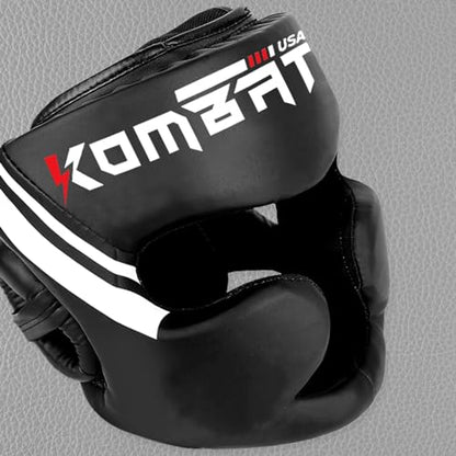 Kombat USA Head Guard | Boxing Safety Head Guard for Adults | Black Boxing Head Guard for MMA, Muay Thai, Kickboxing|