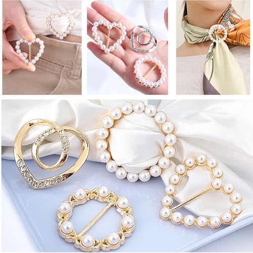 76 Pcs Pearl Brooch Pins Set, Scarf Ring Clips and Sweater Safety Pins