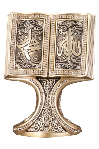 Islamic Book Stand Small Size Yellow Esameyn Design Polyester Decorative Accent - Multicolor