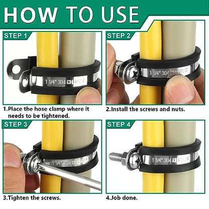OURU 1/8 Inch Cable Clamps, Rubber Coated Insulated Clamps, 30pcs, 3mm | 304 Stainless Steel, Anti-Vibration, Rust Resistant, Secure Hold, Automotive Wire, Pipe & Tube Mounting, Cable Management - size: 30pcs - 1/8"