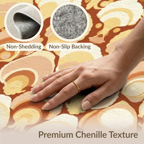 8'x10' Washable Flatwoven Rug, Cream Retro Scallop Stain Resistant Extra Large Carpet Non-Slip Chair-Friendly Mat for Dining Room, Large Office, Lounge | Ref:1952504 - color: Beige/Pattern 23, size: 8' x 10' (Rectangular)