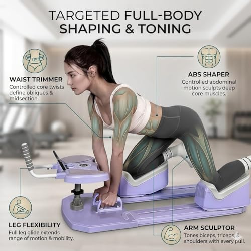 Crawling Training Machine Spine Twist & Stretch Trainer Effective Waist & Spine Workout, 3 Adjustable Height LED Counter 230kg Capacity,Detachable,for Full-Body Workout