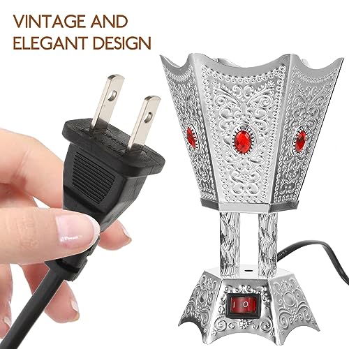 SEWACC Electric Incense Burner Metal Bakhoor Burner Middle Eastern Style Tabletop Electric Censer for Home Office Yoga Spa Decor