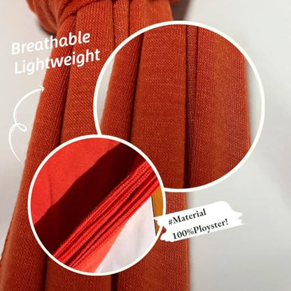 Harewom Muslim Hijab for Women Soft Stretch Headscarf Large Plain Turban Wrap Shawl Head Wrap for Everyday Wear - color: Orange Hijab Headscarf