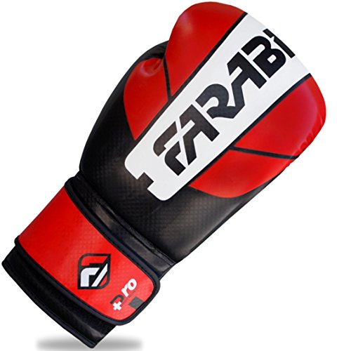Farabi Pro Safety Tech Fighter MMA, Muay Thai Training Sparring Boxing Kickboxing Punching Gloves Mitts - color: Red/White/Black, size: 16 Oz