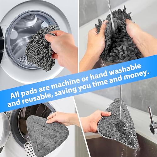 Wall Cleaner Mop with 80" Long Handle.3-in-1 Ceiling Cleaning Tool Duster with 180° Foldable & 360° Rotating Head. Includes 6 Washable Pads for Walls, Baseboards, Windows & Floors. No Ladder Needed.