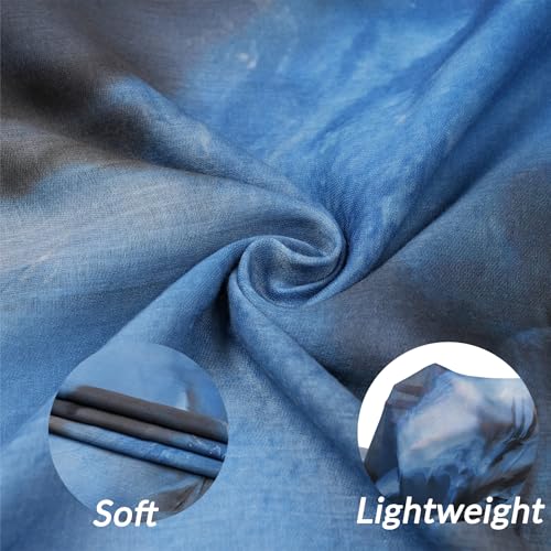 Printed Hijab for Women Printing Hijab Scarf for Women Muslim Islamic Prayer Clothes 1pc Muslim Women's Khimar - color: Abyssal Blue