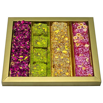 Cerez Pazari Turkish Delight Pistachio and Hazelnut with Fantastic Rose & Pomegranate Flavour Experience in Luxury Large Gift Box 500g | Assorted Gourmet, Sweet Vegan Traditional Lokum (16-20 Pcs) - size: 17 ounces