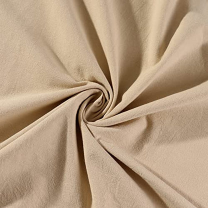 YAOHUOLE Men's Short Sleeve Kaftan Thobe Side Split Caftan with Pockets Long Gown Thobe - color: Khaki, size: Medium