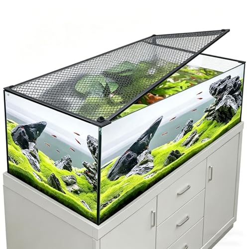 DIY Magnetic Fish Aquarium Anti-Jumping net Cover, Mesh Terrarium lid Aquarium Hood, Reptiles from Jumping Out - size: 20x15cm/7.87x5.91"