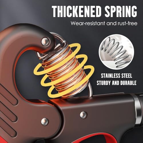 Adjustable Hand Grip Trainer with Electronic Counting, 2025 New Grip Strength Trainer 5-100KG/11-220LB Adjustable Hand Gripper Strengthener Forearm Exerciser for Adults Training Strength - color: Red