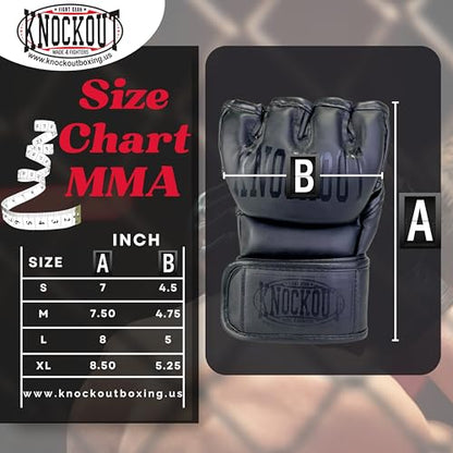 Grappling UFC MMA Gloves for Men Women, Training & Sparring, Martial Arts Punching Bag Gloves with Open Palms Kickboxing Gloves, Muay Thai, MMA - size: Medium