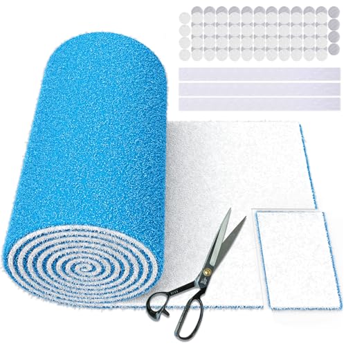 UBeesize Air Vent Filters, 140" x 12" Cut to Size Air Filter Material (60+ Filters), MERV 8 Triple Vent Filter Kit for Home Floor, Grilles, Ceiling, HVAC Furnace Vents, With 48PCs Adhesive Hook Tape - size: 12" x 140" x 0.5"