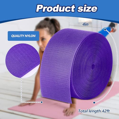 Shappy Gymnastics Mat Hook Fastener Gymnastics Cheer Mats Tape Strip for Tumbling 4" Wide Carpet Repair Nylon Hook for Carpet Bonded Foam Seams Cheer Gym Floors Cheerleading Supplies - color: Purple