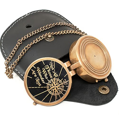 Engraved Personalized Inscription Antique Brass Compass Engraved with Leather Case Son Mom Children Gift Baptism Birthday Easter Decor - style: Not All Those.....