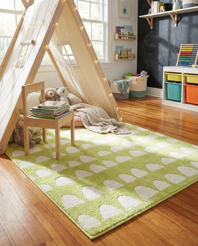 Rugs.com Whimsy Kids Collection Rug – 4x6 Pastel Green Medium-Pile Rug Perfect for Entryways, Kitchens, Breakfast Nooks, Accent Pieces - color: Pastel Green, size: 4' x 6'