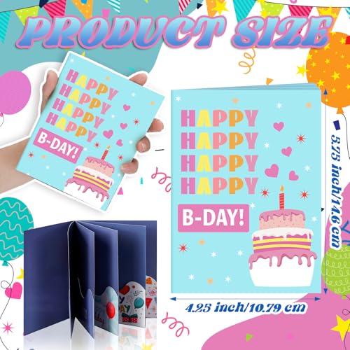 AmazingSpark 4 Set Birthday Gift Card Booklet Cardboard Christmas Birthday Money Holder for Cash Xmas Gift Party Favor Bulk Surprise Money Card Sleeve for Teacher Employee Appreciation - style: Macaron Birthday