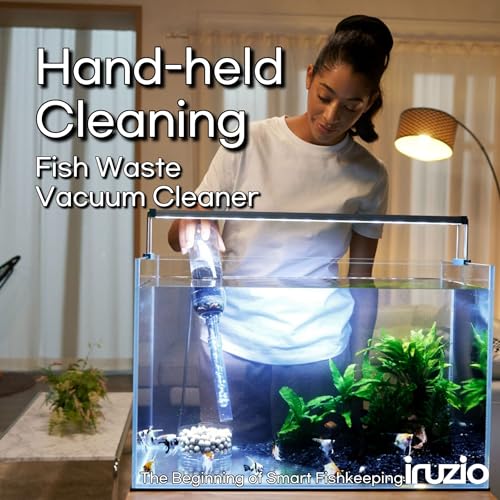 Aquarium Fish Waste & Debris Remover | Auto & Handheld Modes | Small V2 | 7–10.6 in Water Depth | Surface & Floating Debris Removal | 1.5–2W Air Pump Required (Not Included) - size: Small V2