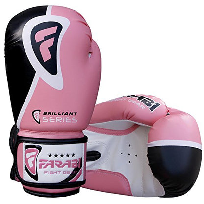 Farabi Pro Fighter Boxing Gloves Sparring Gym Bag Punching Focus Pad Mitts - color: Pink, size: 10Oz