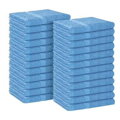 Avalon Towels Salon Towel - Sky Blue Hand Towels Bulk Pack of 24 - 100% Cotton Absorbent Spa, Facial & Gym Towel for Working Out - 16x27 Inches (Not Bleach Proof) - color: Skyblue