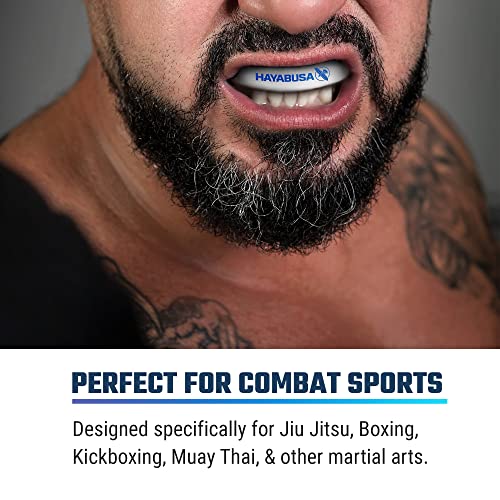 Hayabusa Combat Sports Mouth Guard Youth, Kids and Adult Sizes Comes with Case - White/Red, Adult - color: White/Red, size: Adult