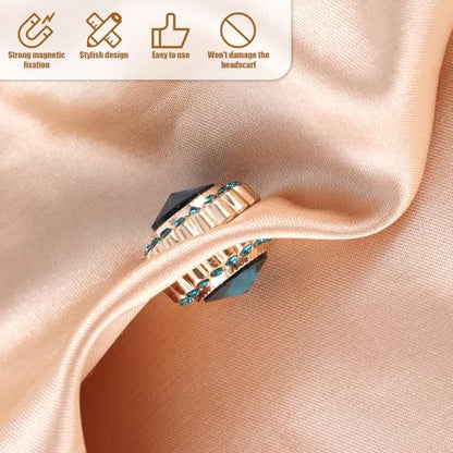 6 Pairs Hijab Magnets, Strong Hijab Pin Magnets 6 Colors Rhinestone Scarf Magnets Hijab Magnet Pins Hijab Pins for Women Scarves Niqab Muslim Islamic Hijab (Style 3) - style: 3