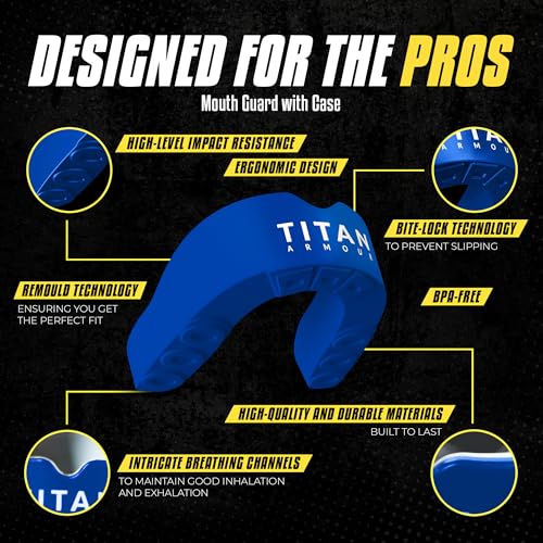 Mouth Guard Boxing, Dual-Layer Boil & Bite Mouthguard, Adult | Premium Dual-Layer | Case Included | Adult & Youth Custom-Fit Mouthpiece | Football, MMA, Hockey, Lacrosse, BJJ, Basketball - color: Blue, size: Junior Under 11